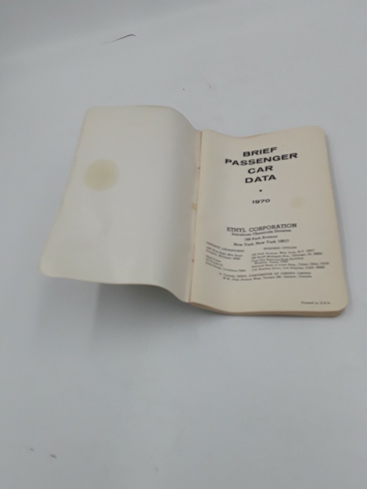 1970 Ethyl Passenger Car Data Manual