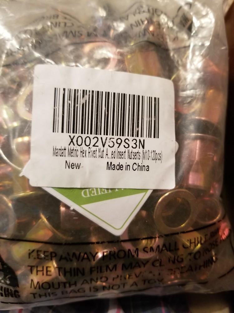 120 Mardatt Metric Hex Rivet Nut M10