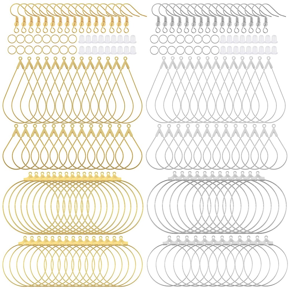 200PCS Earring Making Kit - Beading Hoop Finding, Open Hoops Bulk Wire for DI...