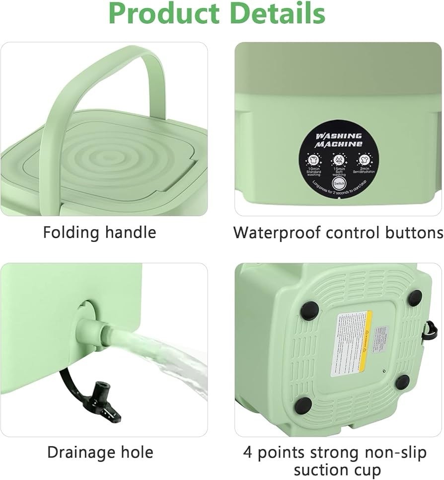 Mini Folding Washing Machine 8L/16L Portable Top-Loading Foldable Touch