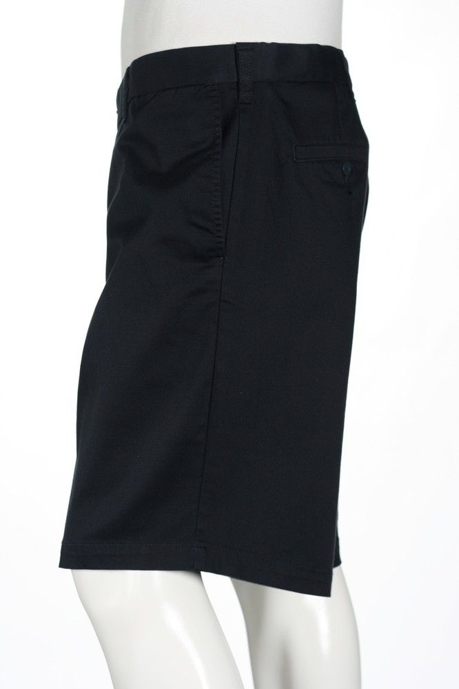 Dockers Mens Flat Front Walking Shorts 42 Navy Cotton Spandex Solid Casual Basic