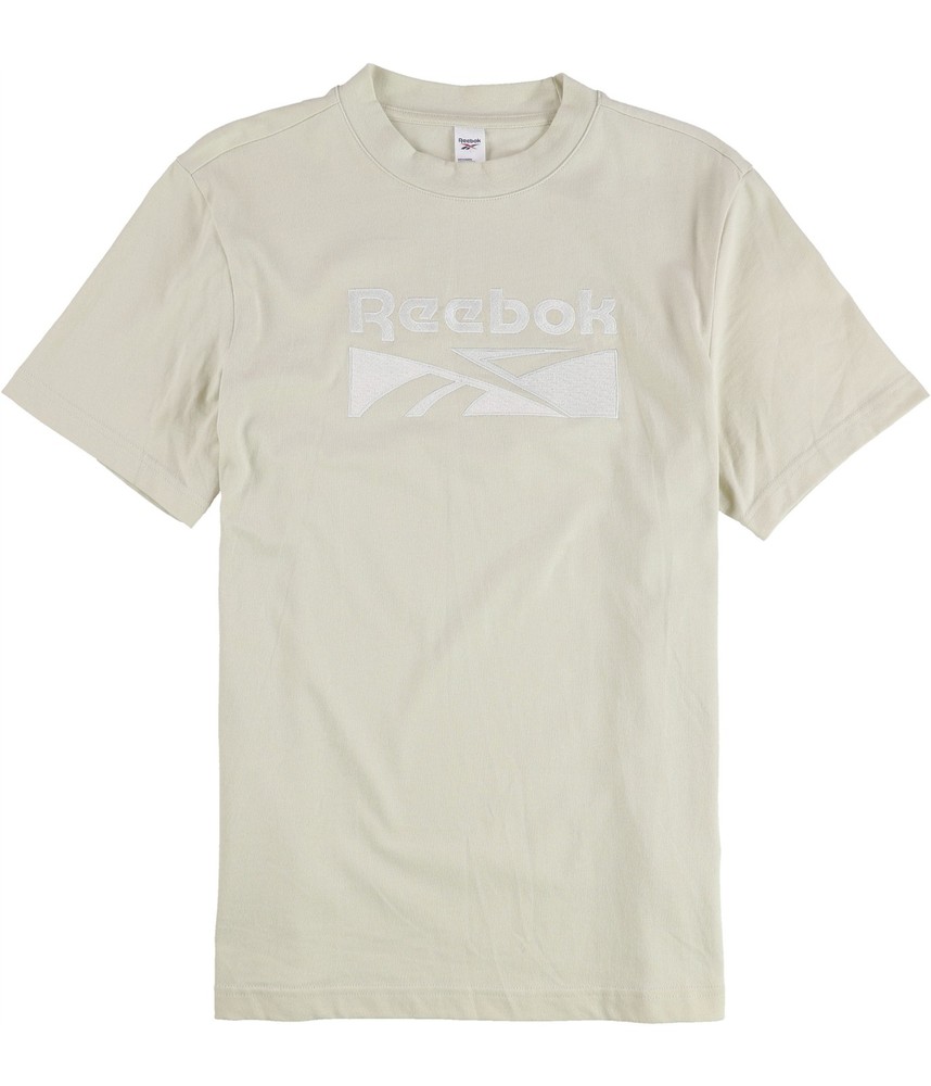 Reebok Mens Classic V Split Vector Graphic T-Shirt, Beige, Medium
