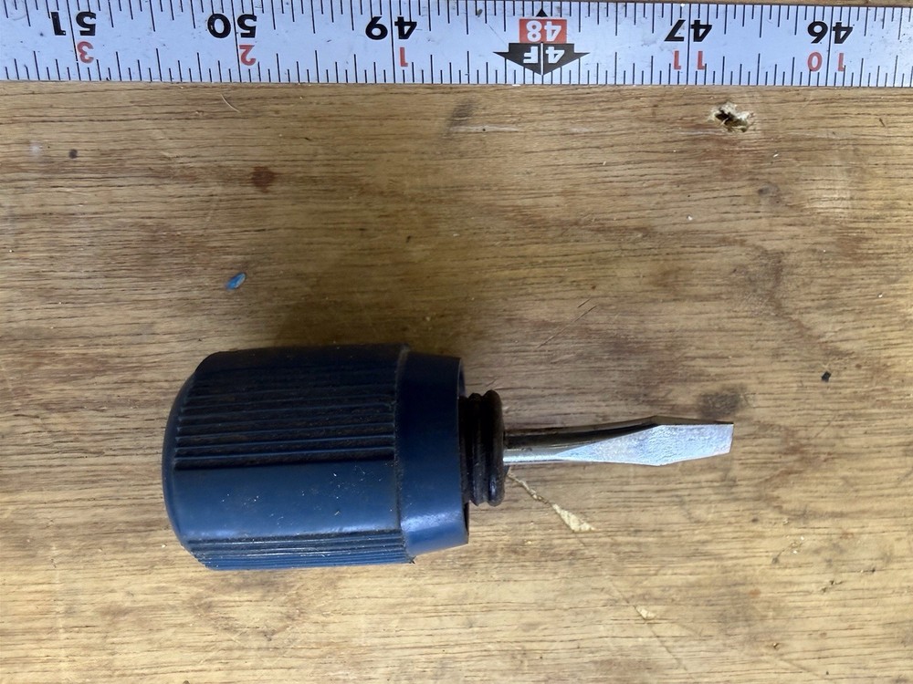 Casablanca Stubby Flat Screwdriver Blue Rubber Handle