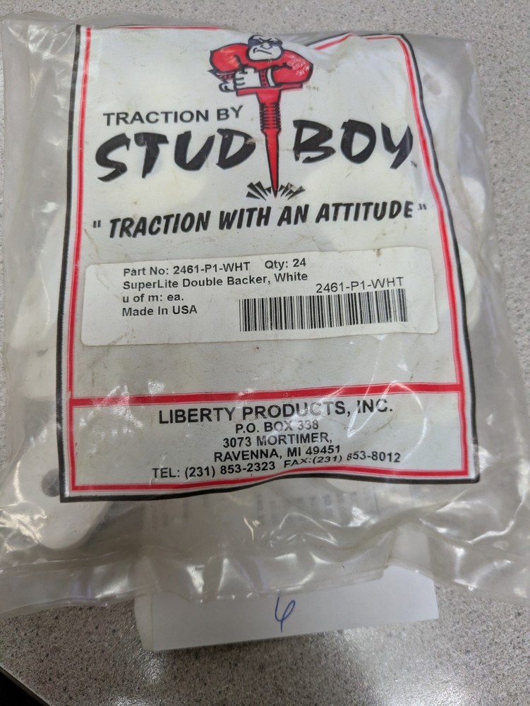Stud Boy Black Double Stud Backers Super Lite 2461-p1 24 Pack white