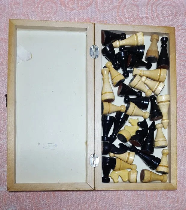 OLD Wooden Chess Set Soviet USSR