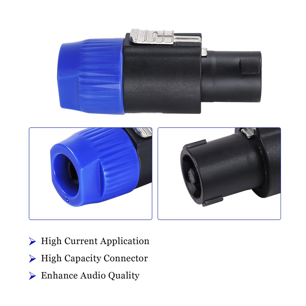 Pro Audio Speakon Connector 4 Pole Orange Blue Speaker Cable Plug & Lock Sockets