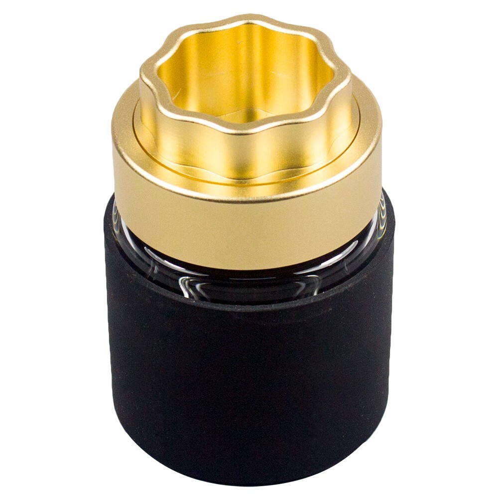 Viking Axe Grinder with Glass Storage + Lock Function + Ashtray Top, Gold