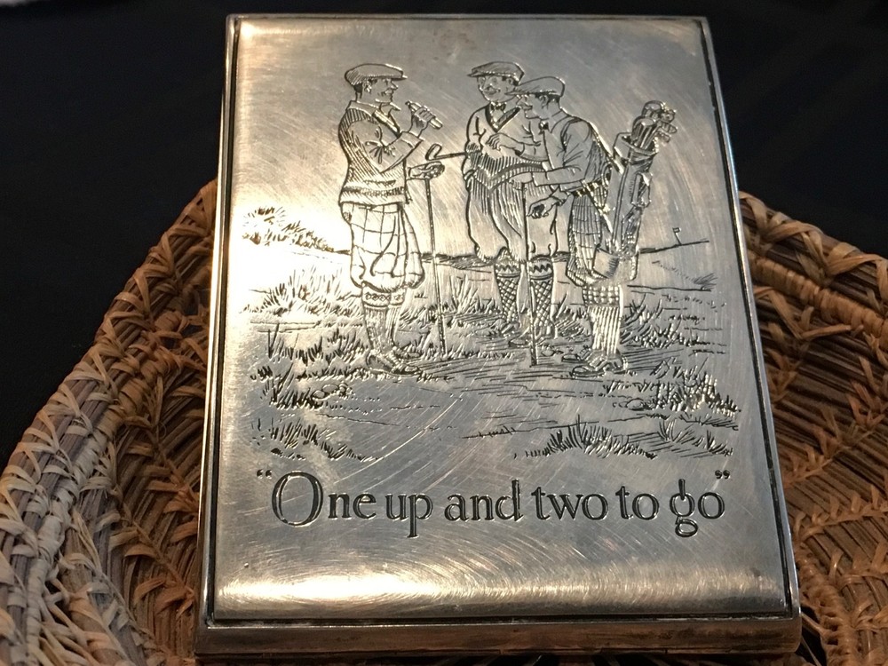 Sterling Silver Sports GOLFER Cigarette Case