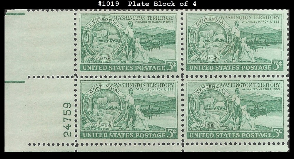 USA5 #1019 MNH PB4 Washington Territory