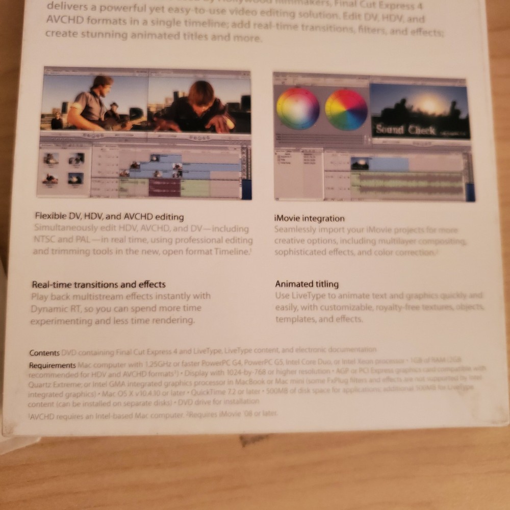 Apple Final Cut Express 4 Retail Full Version for Mac MB278Z/A