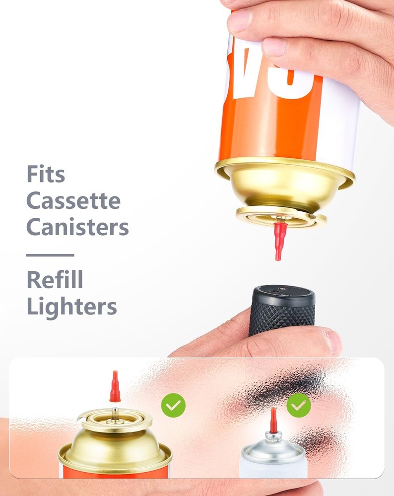 2 Pack Butane Torch Lighter, Big Jet Flame Adjustable Refillable Black，silver