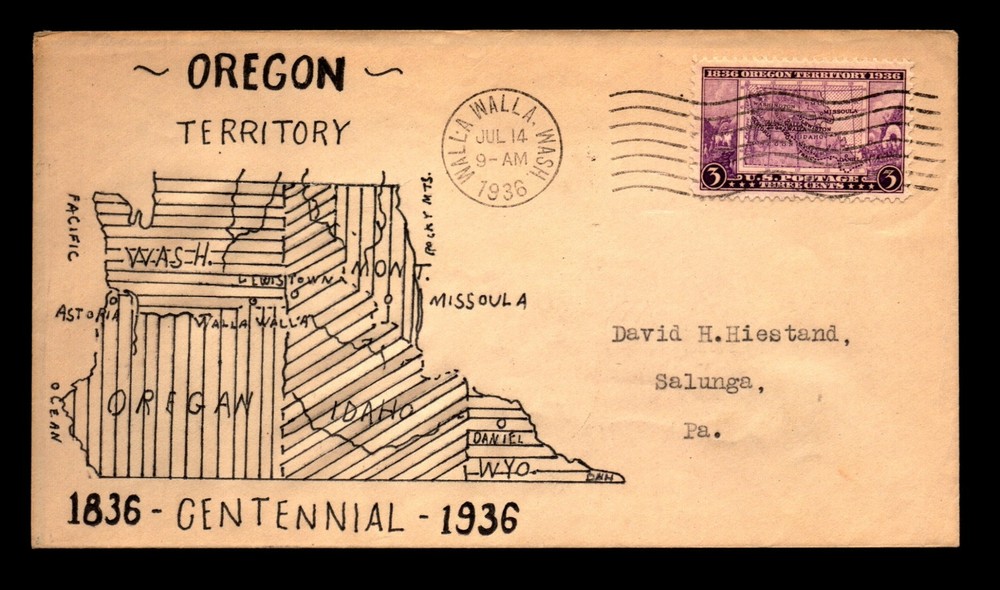 SC# 783 FDC - Unlisted Hand Drawn Cachet - Walla Walla - L33452