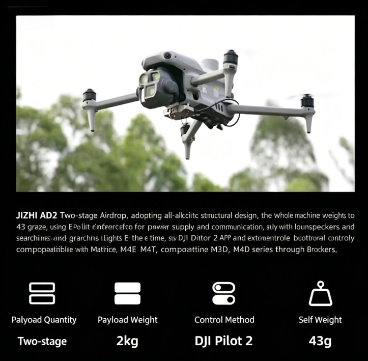 JZ AD2 Dual Release Drone Drop System for DJI Matrice 4E/4T/3D/4D