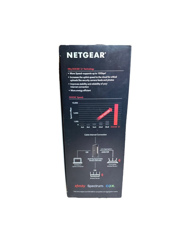 NETGEAR Nighthawk CM1200-100NAS DOCSIS 3.1 Cable Modem