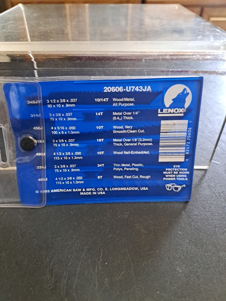 Assorted Lenox Jig Saw Blades U743JA