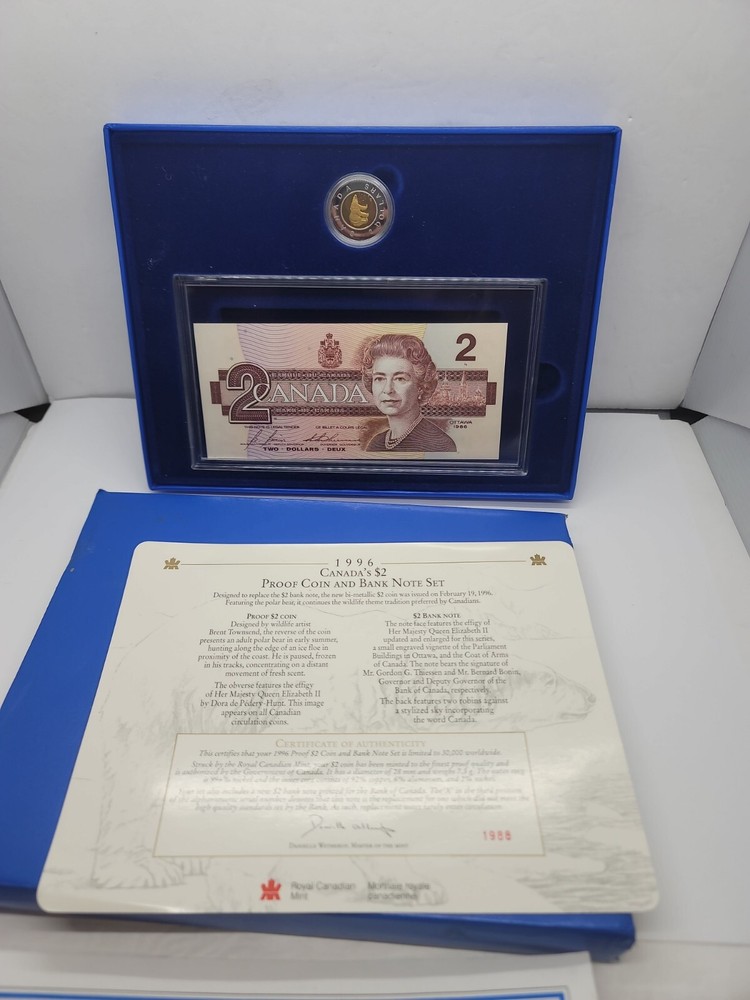 1996 Canada's $2 Proof Coin and Bank Note Set