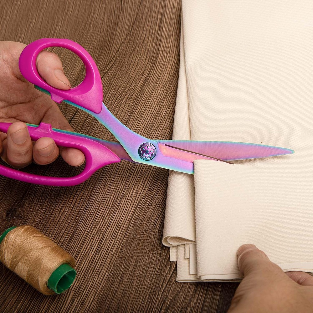 Left Handed Sewing Scissors for Fabric Cutting, Professional Sharp Heavy Duty...