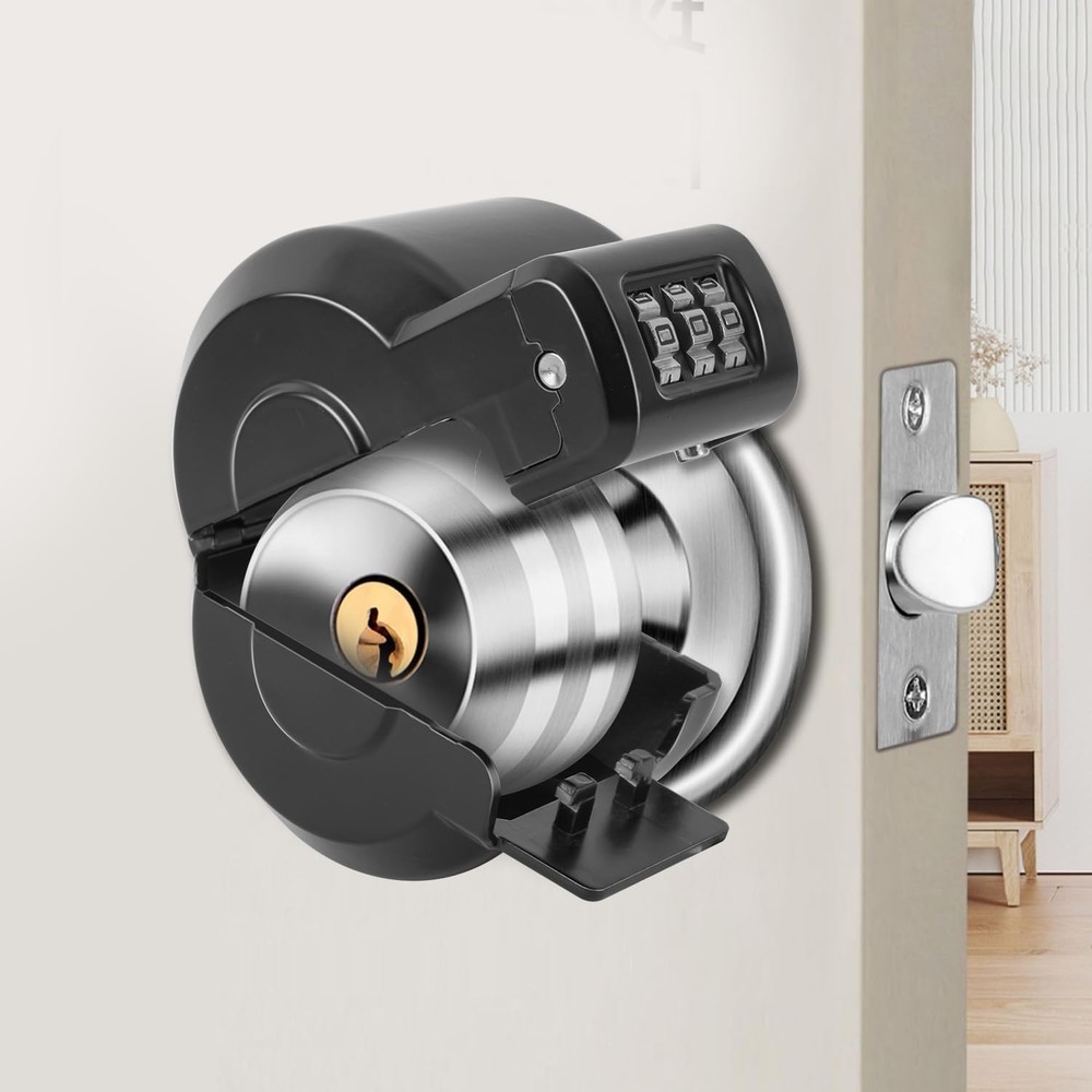 Door Knob Lock Combination Out Device Cover to The Medium, Black