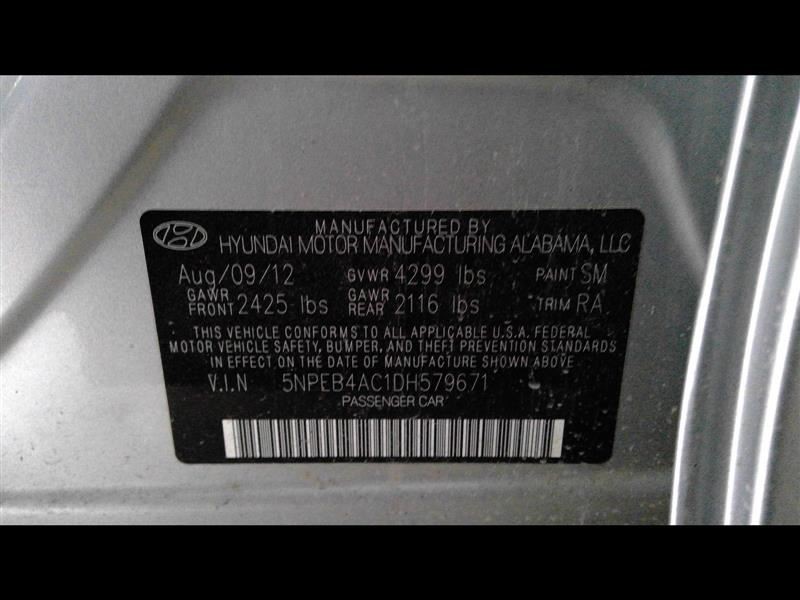 SONATA 2013 Headrest 347048