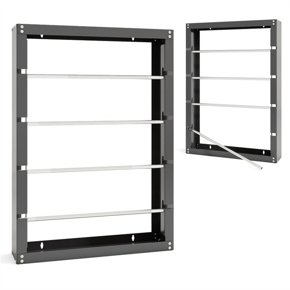 4-Rod Galvanized Metal Wire Spool Rack - Rustproof 65lbs/Rod, Wall-Mounted