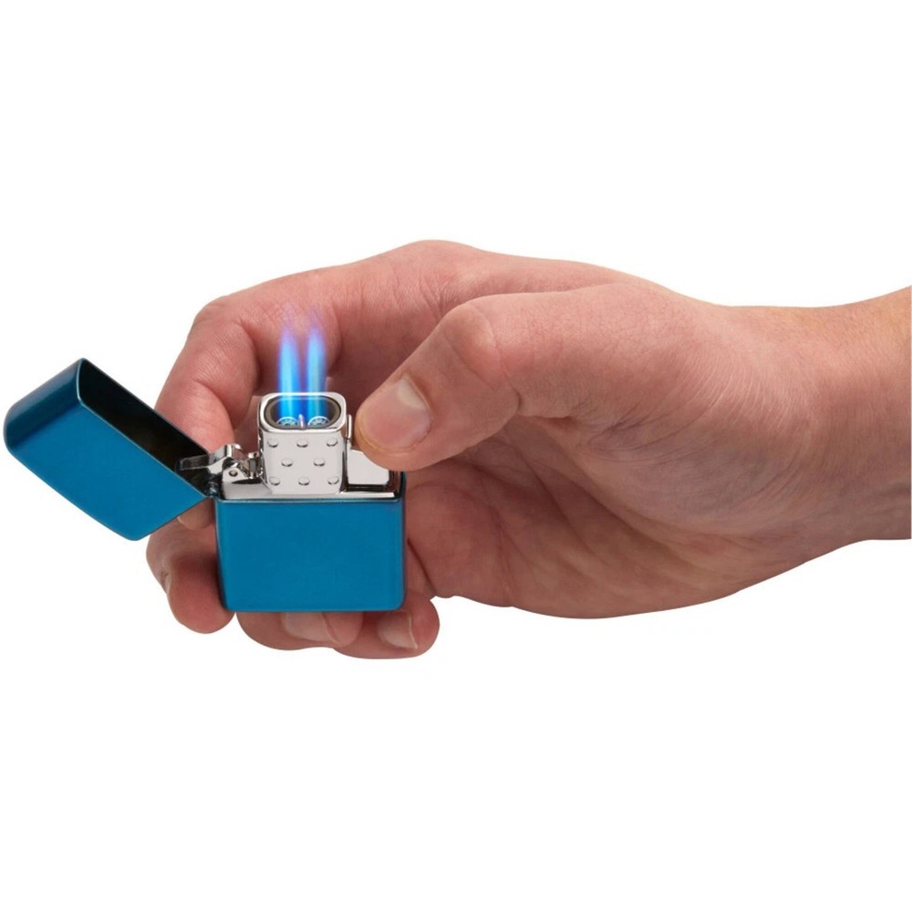 Zippo Windproof Lighter Insert Double Torch Butane Metallic Silver Finish 65851