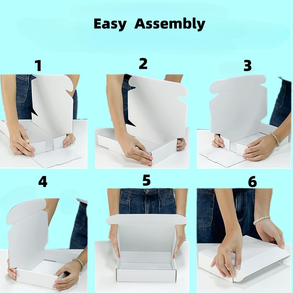 4x4x2 inch Small White Mailers Boxes Recyclable Corrugated Gift Box for Packa...