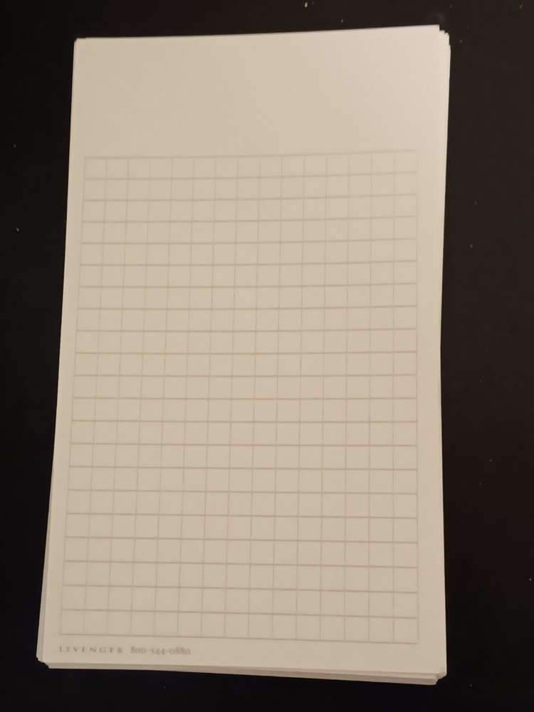 Levenger Grid Vertical Index Cards, Graph Engineering Paper, 3 x 5, White, 24