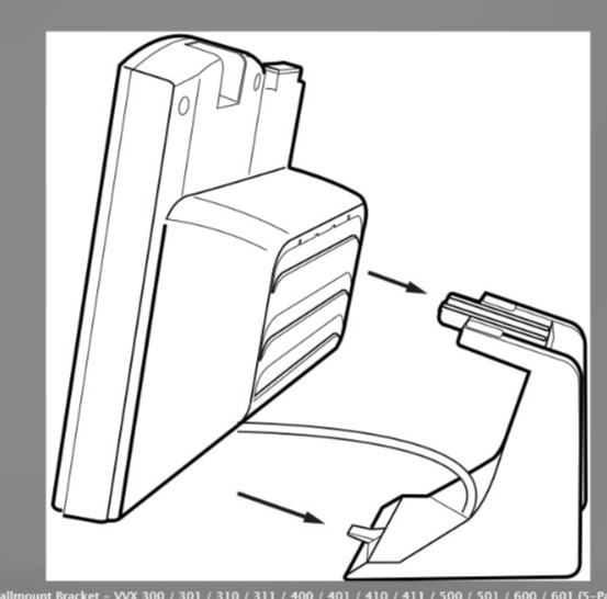 Polycom VVX411 Wall Mount Bracket - Quantity 5 / carton