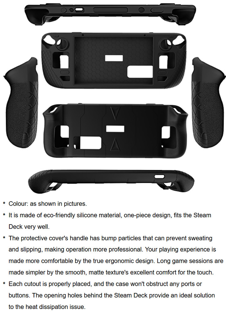 Bundle of Clear Screen Protector Back Silicone Protective Case for Steam Deck 7"