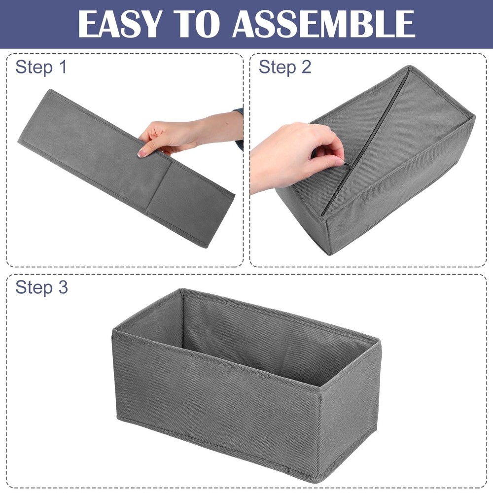 9-Pack Foldable Drawer Organizers Foldable Storage Bins – Clothing Drawer
