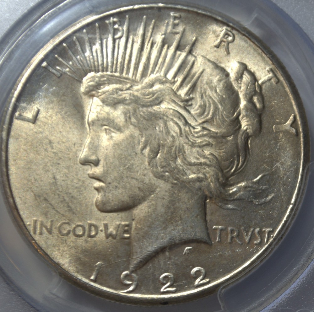 1922-S PCGS MS 62 Peace Silver Dollar Bright White