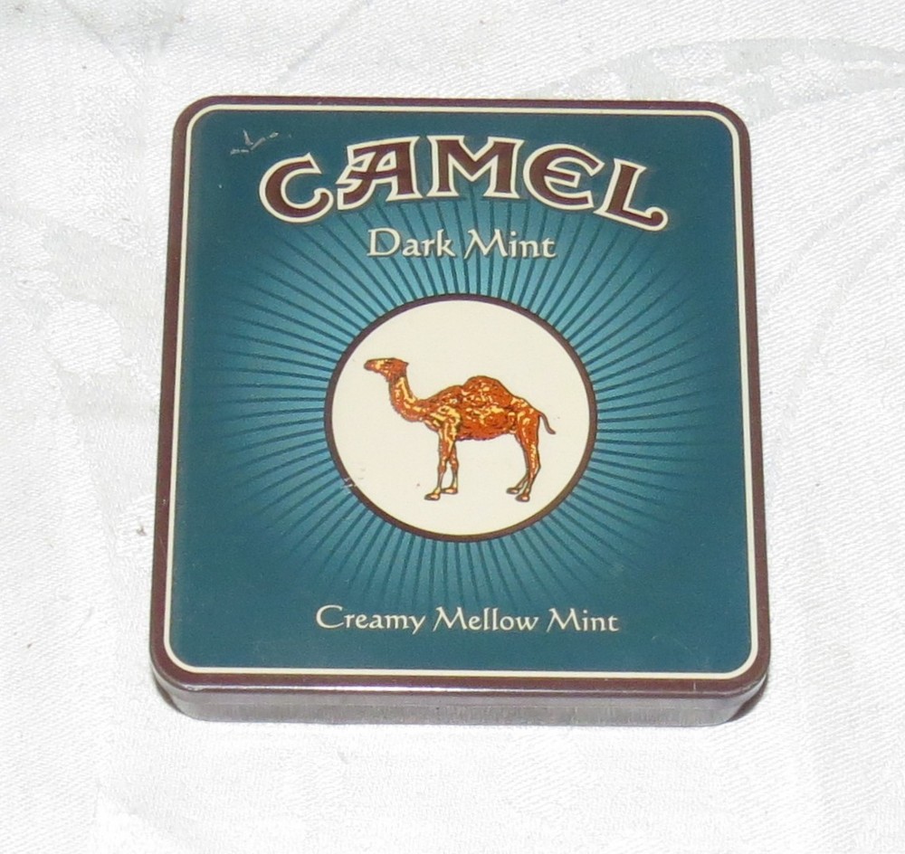 Camel Cigarettes Dark Mint 3.1/4 x 3.1/2 Tin - Empty