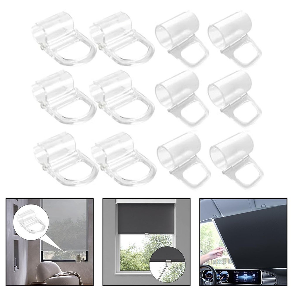 Functional Roller Blind Pull Clips for Window Shades Transparent 12pcs