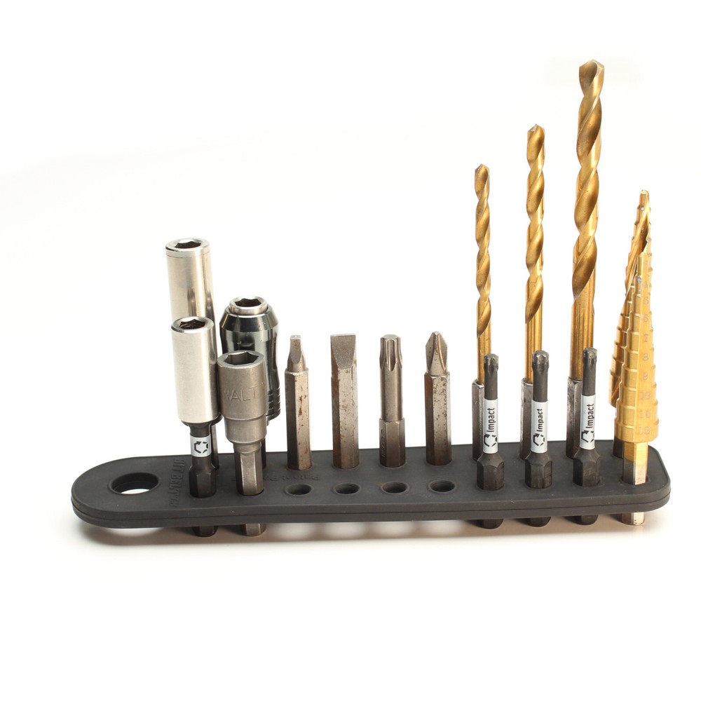 Bit Belt - Hex Bit Organizer - Holds 20 Bits - Flexible Rubber Design - 2 Pack