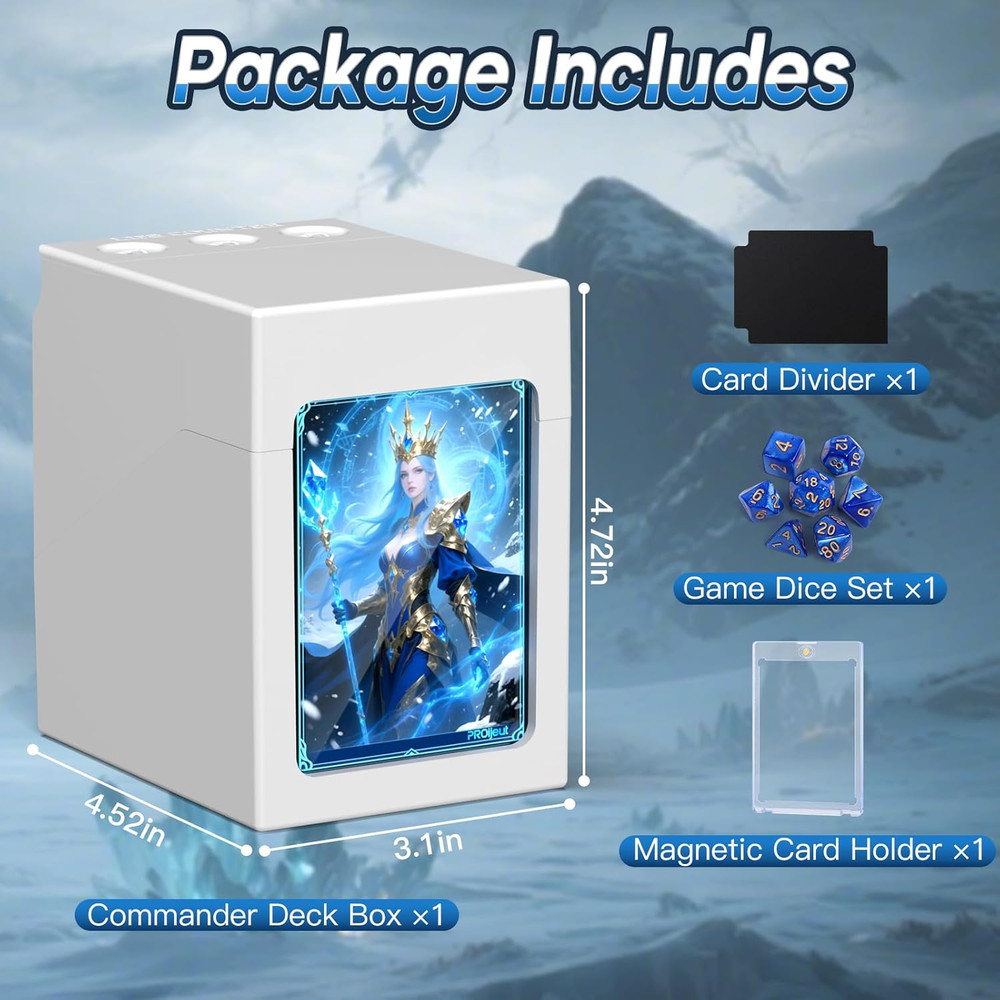 Commander Deck Box with Life Counter, Card Deck Box for Commander Display Holds