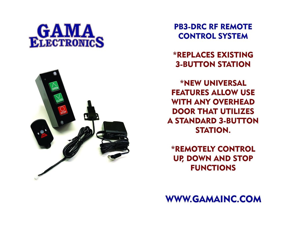RF Remote Control System for Commercial Overhead Doors PB3-DRC