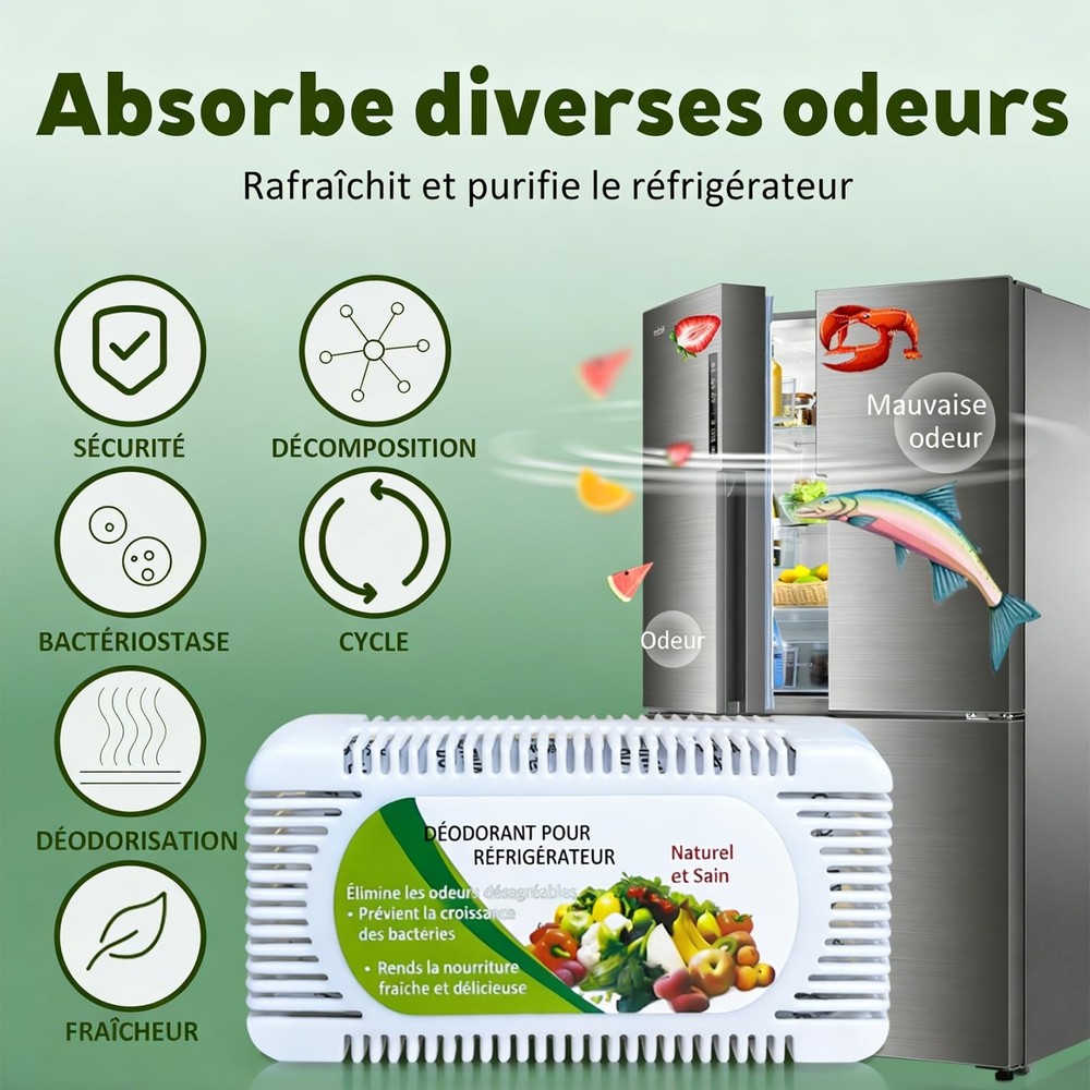 6 Pack Fridge Deodorizer, Refrigerator and Freezer Deodorizer Odor Eliminator...