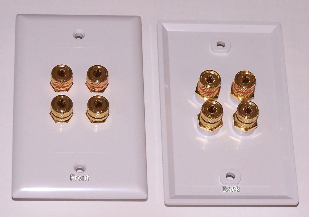 Speaker Wall Plate 4 Post for 2 Speakers High Quality