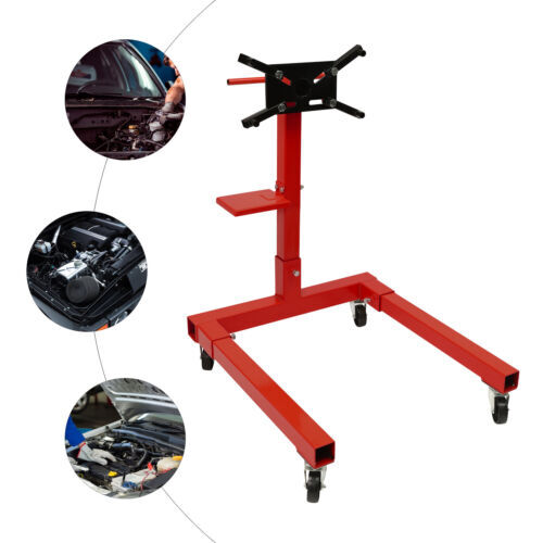 Rotating Engine Stand 360° Adjustable Head 1,250 lb Capacity Red