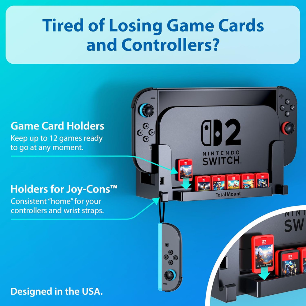 Wall Mount for Nintendo Switch 2 (Mounts Switch 2 by TV) – Switch 2 Black