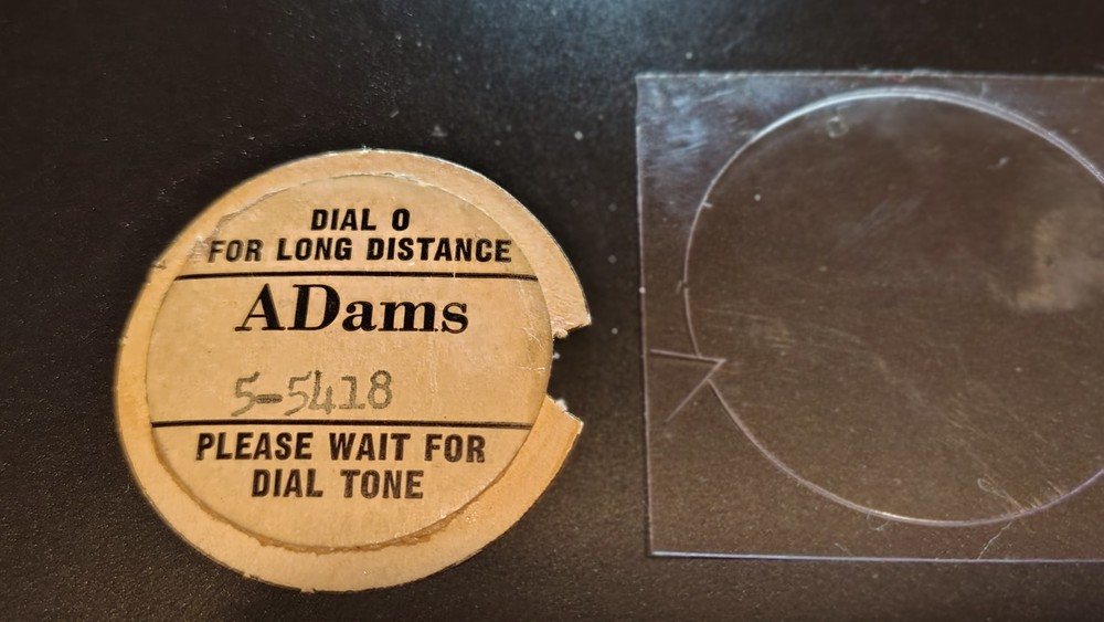 ORIGINAL Western Electric  ADams  Number Card 5/6 dials