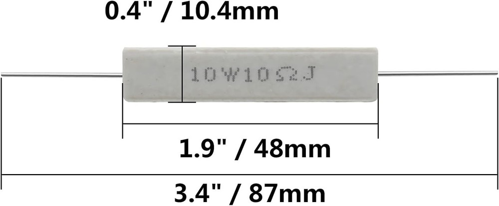 10PCS 10W 10 Ohm Ceramic Resistor Kit - Durable, Explosion-Proof Power Solution