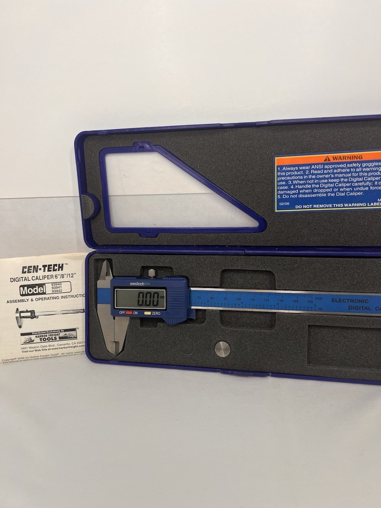 CEN-TECH Digital Caliper – 6” / 150mm Electronic Measuring Tool