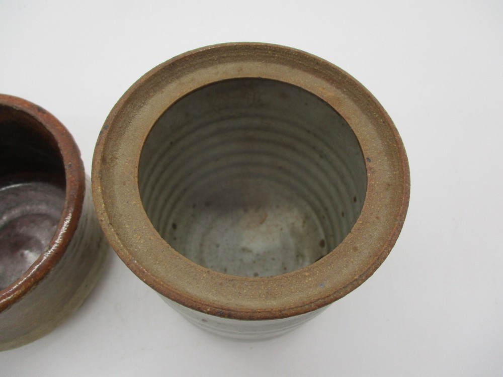 Two Handmade Studio Pottery Crocks Planters