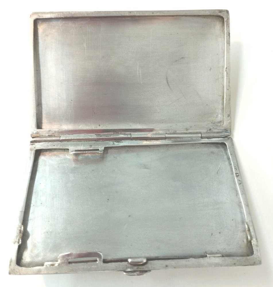Antique Sterling Silver Cigarette Case Unique Box Hallmarked Germany 19th C