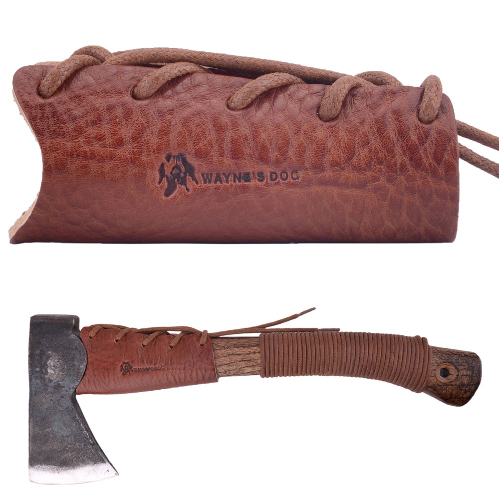 Leather Axe Handle Guard Collar Holster Haft Hatchet Protector Cover With String