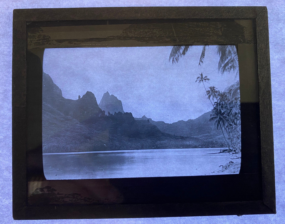MAGIC LANTERN SLIDE HAWAIIAN BAY & MOUNTAINS 463 1920s