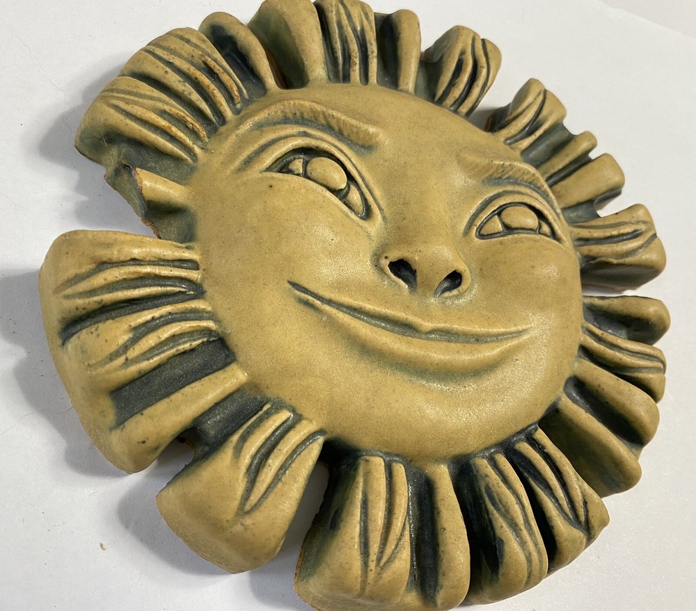 Sun Face Stoneware Tile by Gretchen Kramp *defect* See Photos & Description