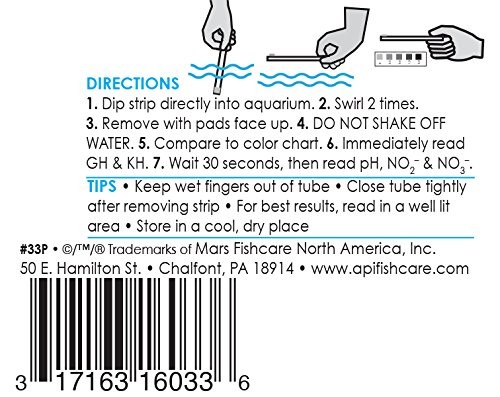 API 5-in-1 Test Strips Freshwater & Saltwater Aquarium Test Strips 100 Count