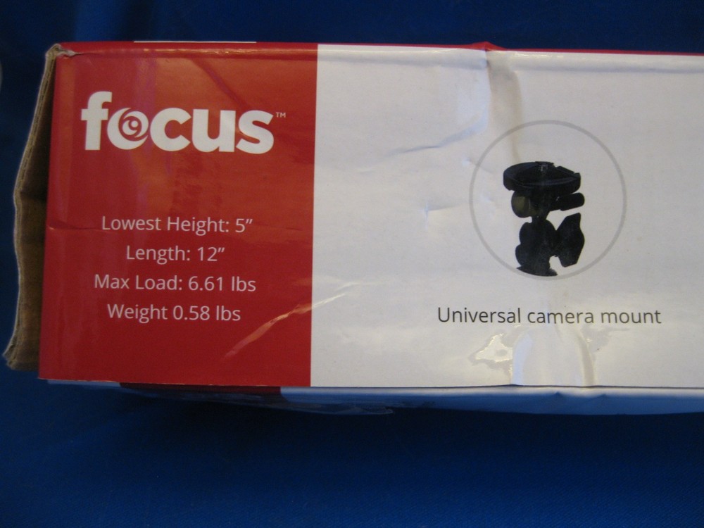 Focus Pro Series 12" Flexible Tripod - Universal Camera Mount, NEW Open box